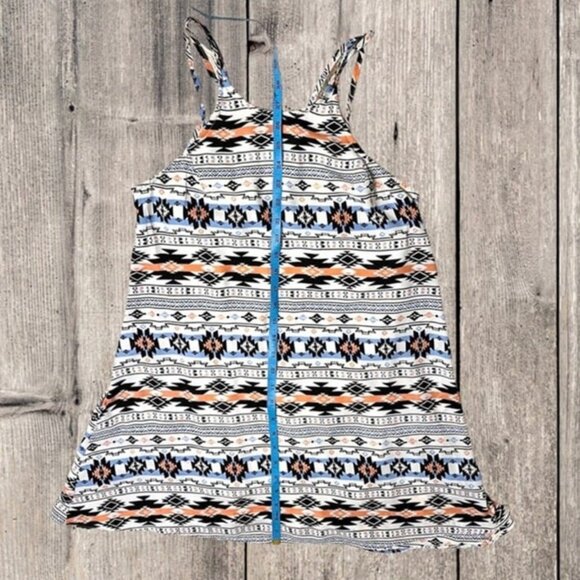 Lush‎ Aztec Pattern Sun Dress Aztec Geometric Pattern Spaghetti Strap Size XS - Picture 7 of 10